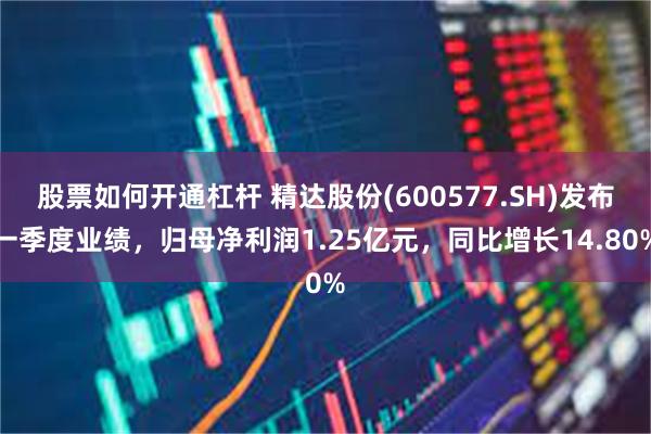 股票如何开通杠杆 精达股份(600577.SH)发布一季度业绩，归母净利润1.25亿元，同比增长14.80%