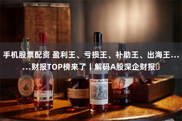 手机股票配资 盈利王、亏损王、补助王、出海王……财报TOP榜来了丨解码A股深企财报⑪